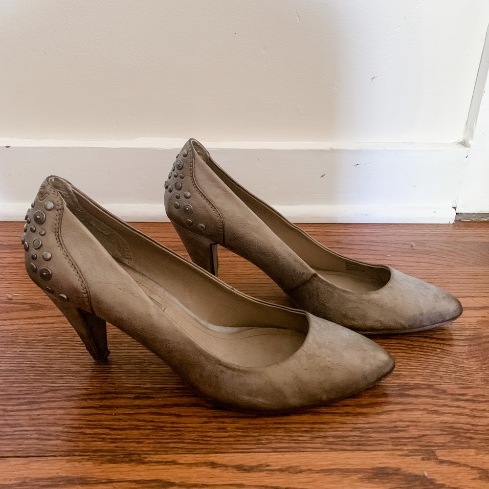 Antique Tan Bronze Studded Calvin Klein Heels